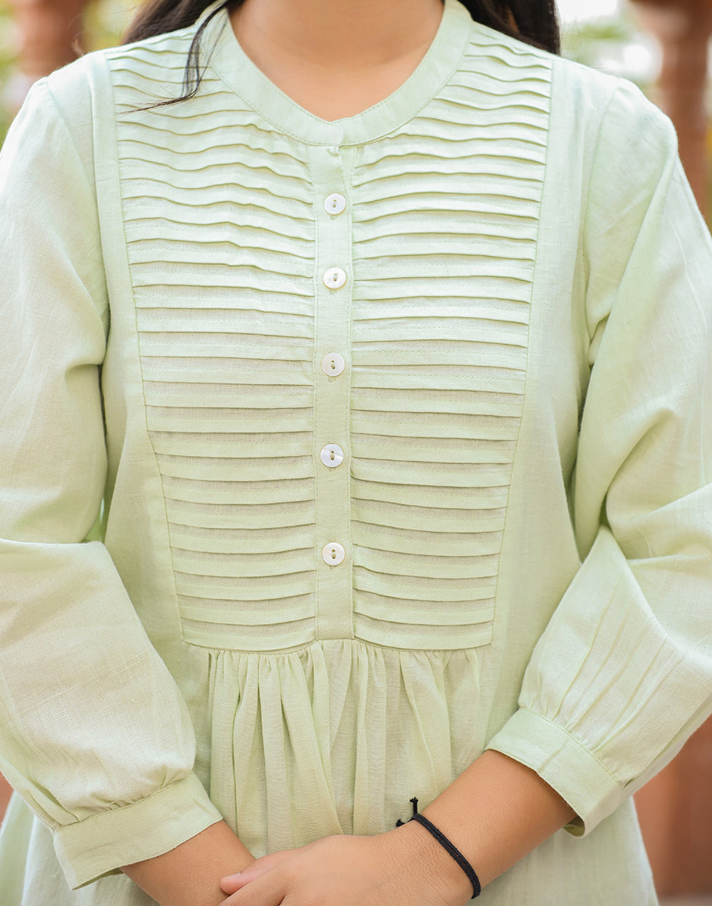 Women's Pastel Green Cotton Tunic Top - KAAJH