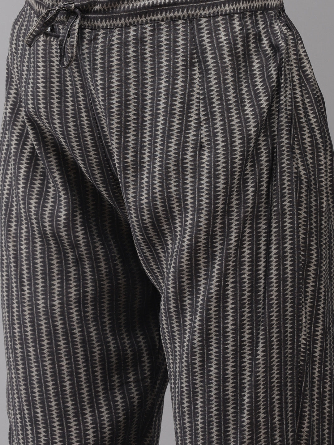 Women's Silk Blend Grey Embroidered A-Line Kurta Trouser Dupatta Set - Navyaa