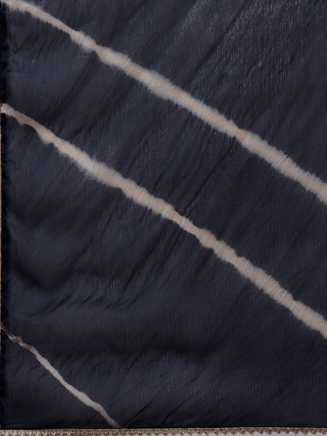 Women's Silk Blend Navy Blue Embroidered A-Line Kurta Trouser Dupatta Set - Navyaa