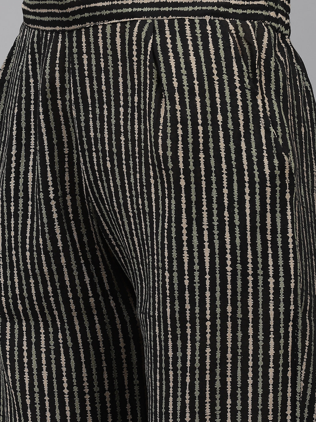 Women's Silk Blend Black Yoke Embroidered A-Line Kurta Trouser Dupatta Set - Navyaa