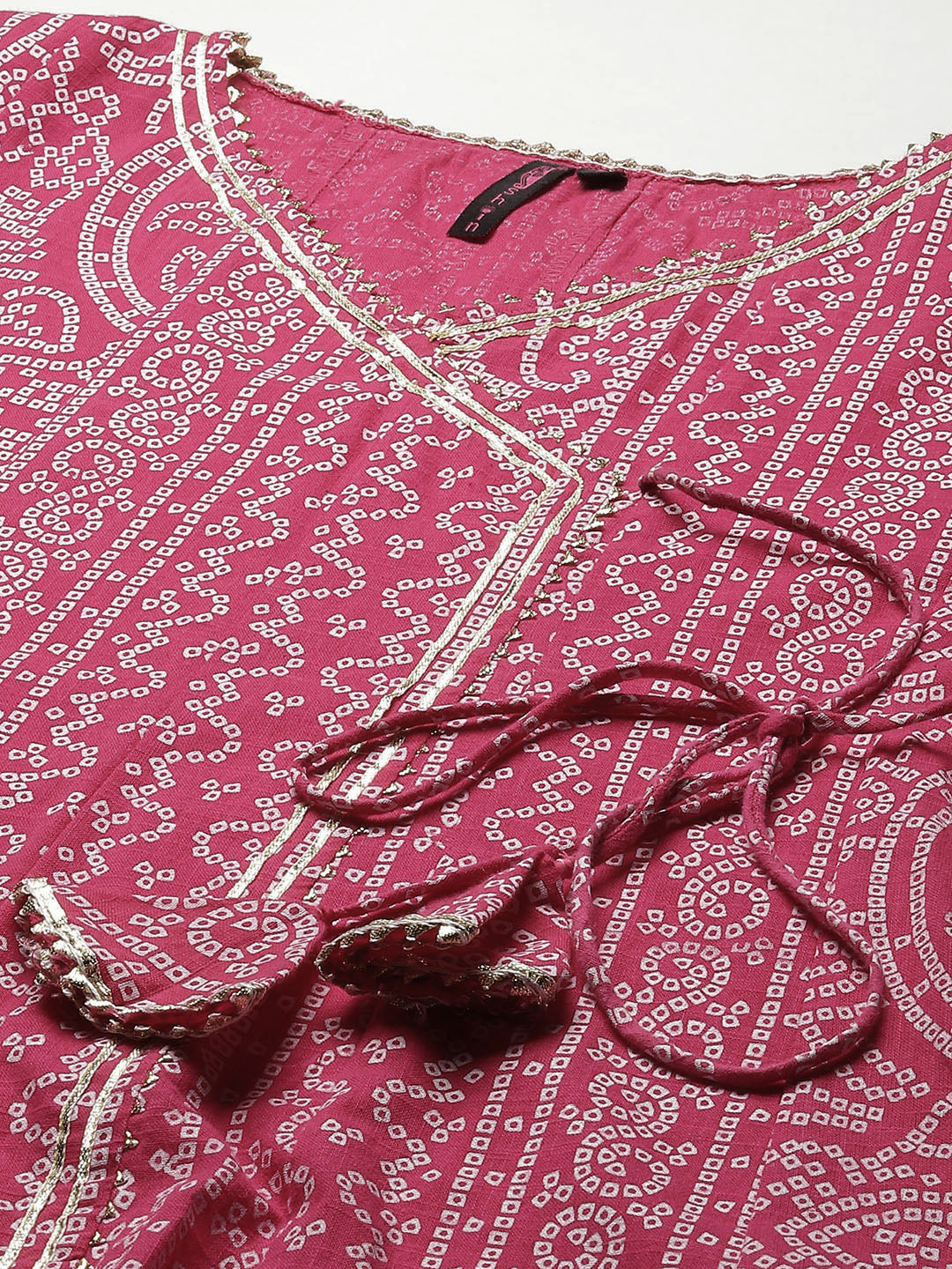 Women's Cotton Pink Embroidered Anarkali Kurta Trouser Set - Navyaa
