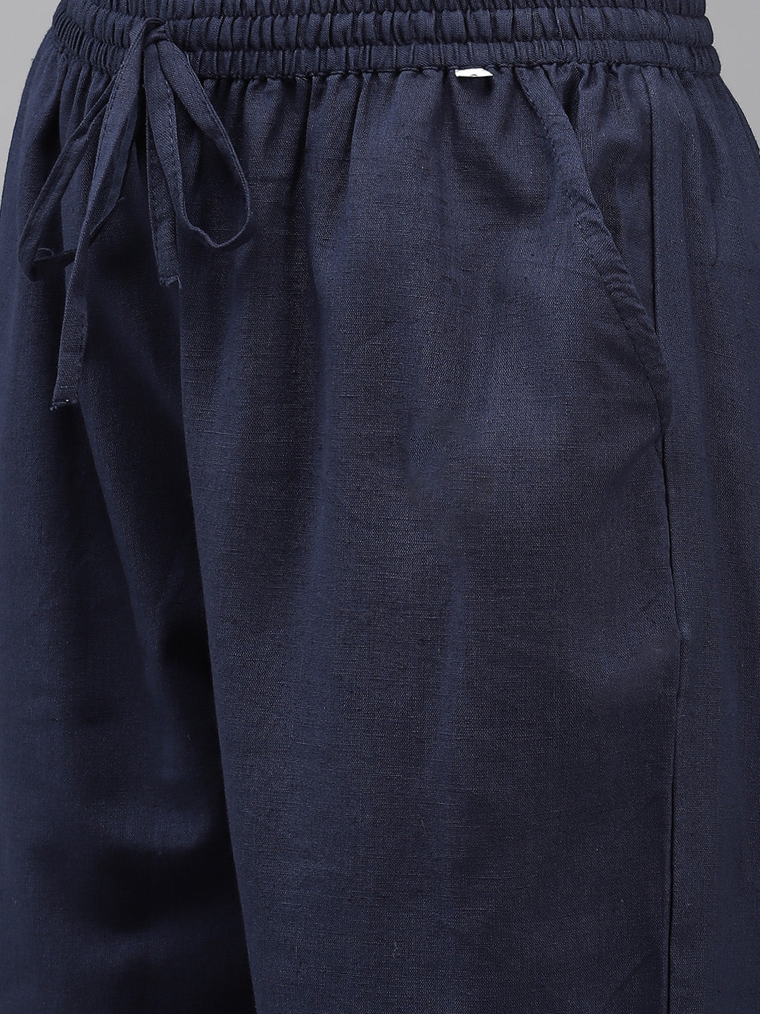 Women's Navy Blue Embellished A-Line Kurta With Trouser - Navyaa