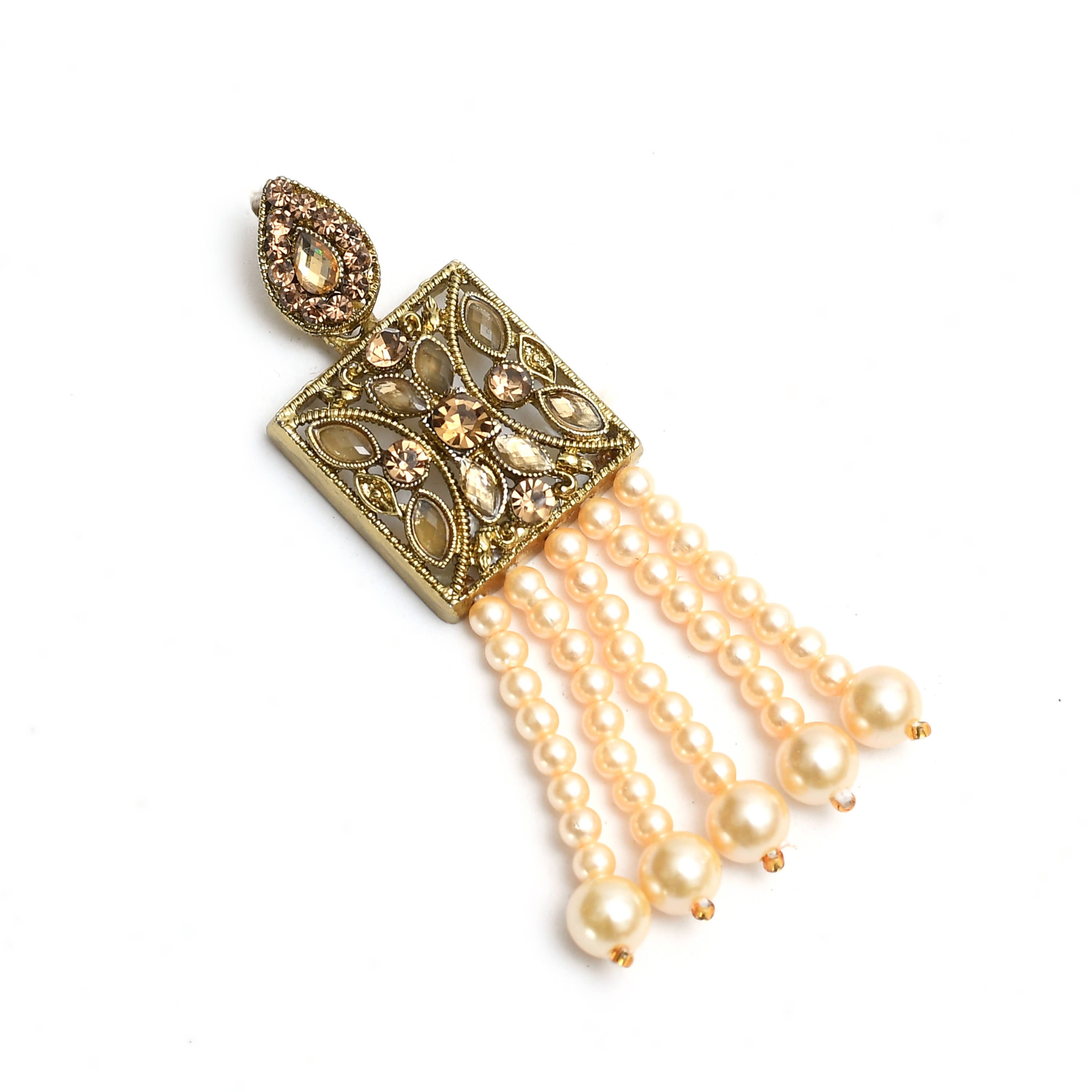Kamal Johar Gold-Plated Pearls Necklace Set Mangalsutra Jkms_071