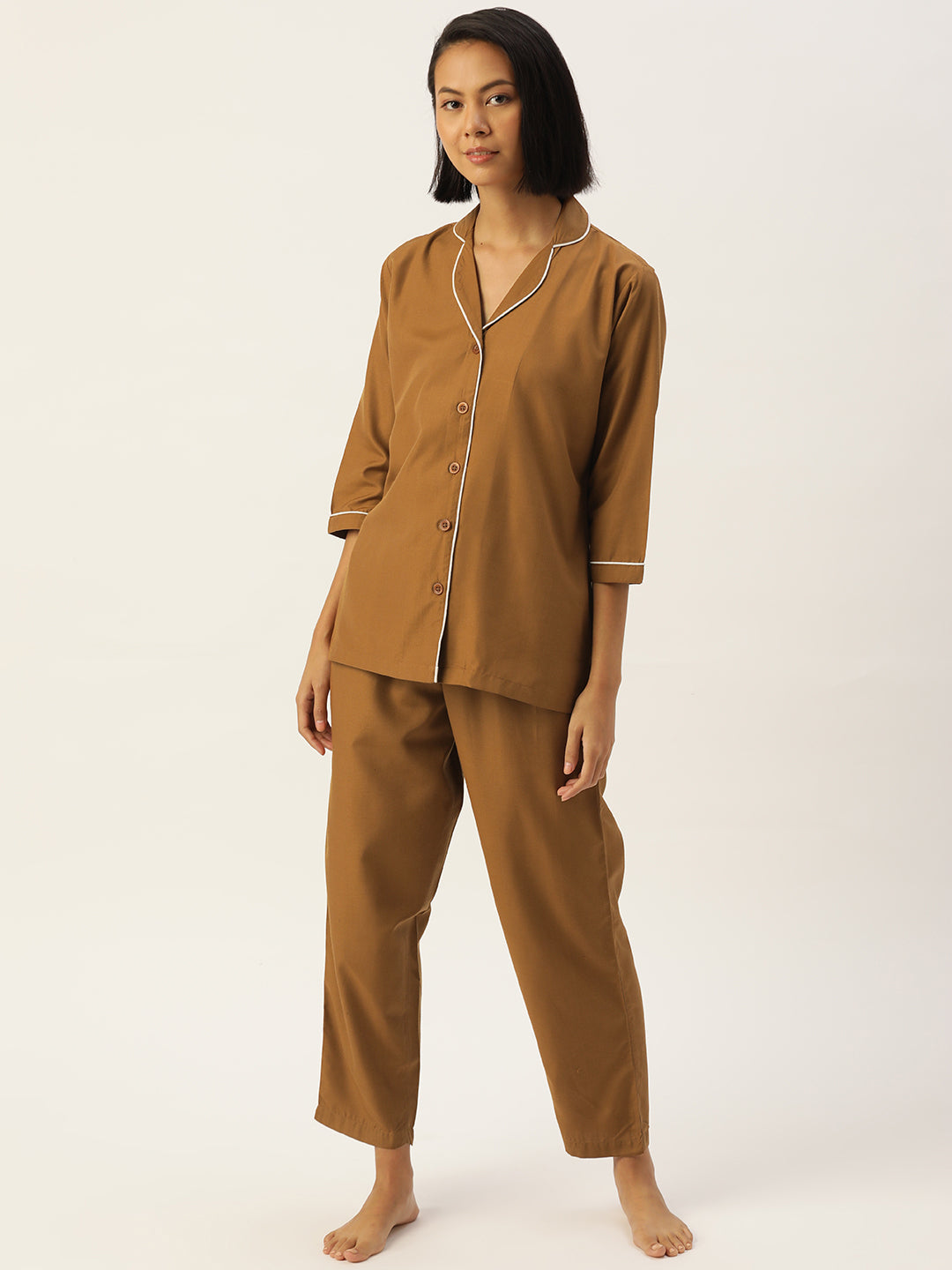 Women's Brown Night suit ( LNS 001Brown ) - Jainish