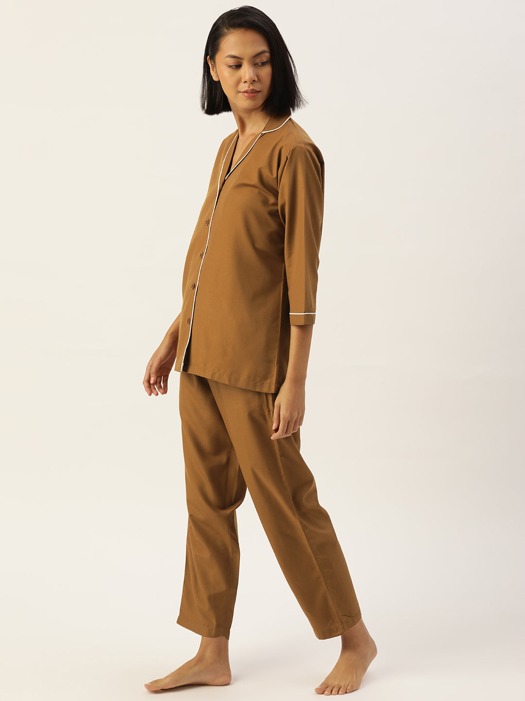 Women's Brown Night suit ( LNS 001Brown ) - Jainish