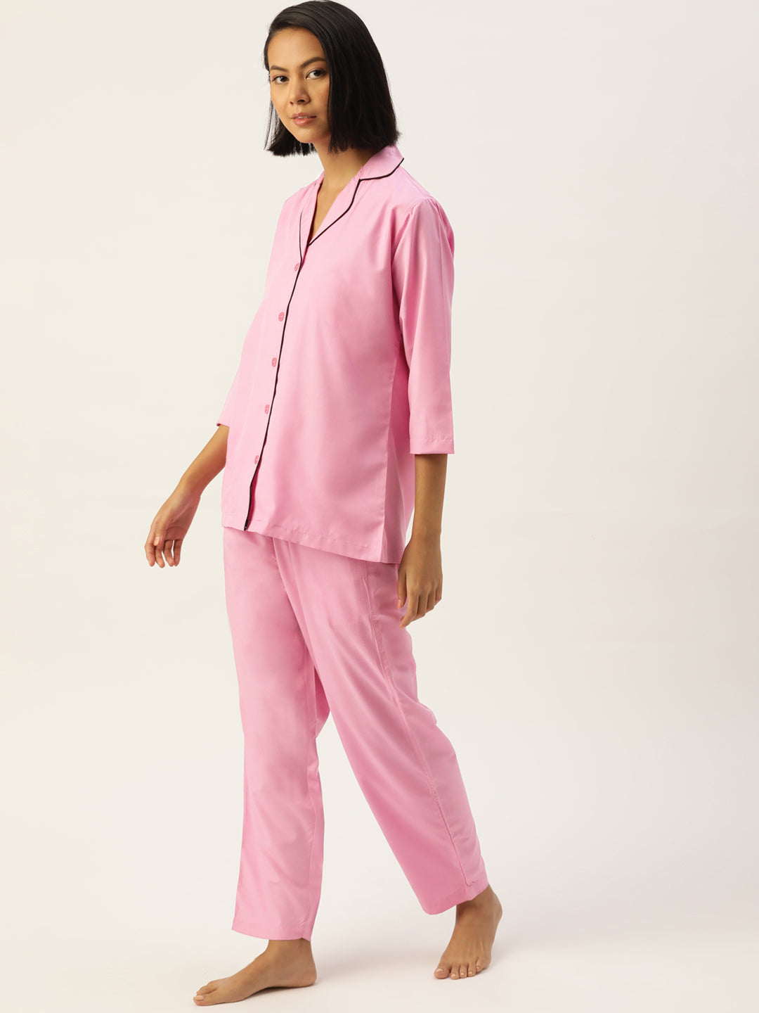Women's Pink Night suit ( LNS 001Pink ) - Jainish