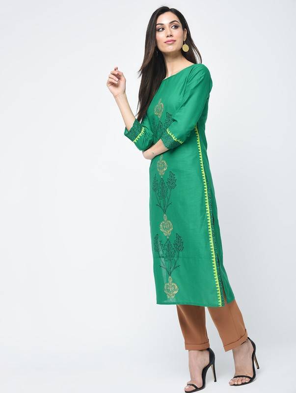 Women's Block Printed Straight Kurta