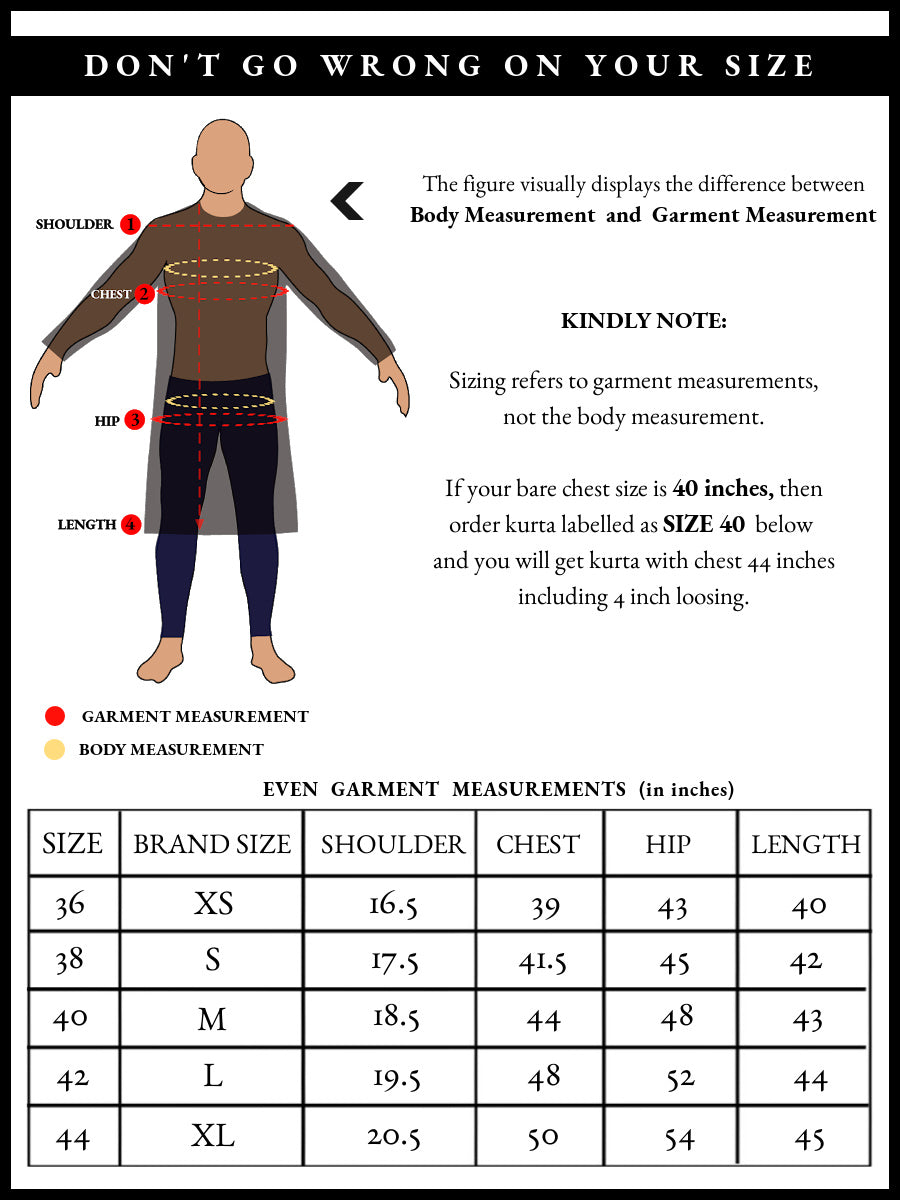 Men's Black Dobby Weave Cotton Kurta - Even Apparels