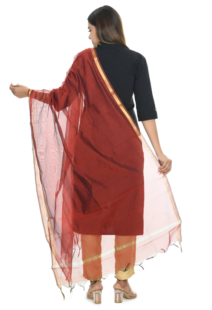 Women's Banarsi Chanderi Piping Dupatta Mfd0032