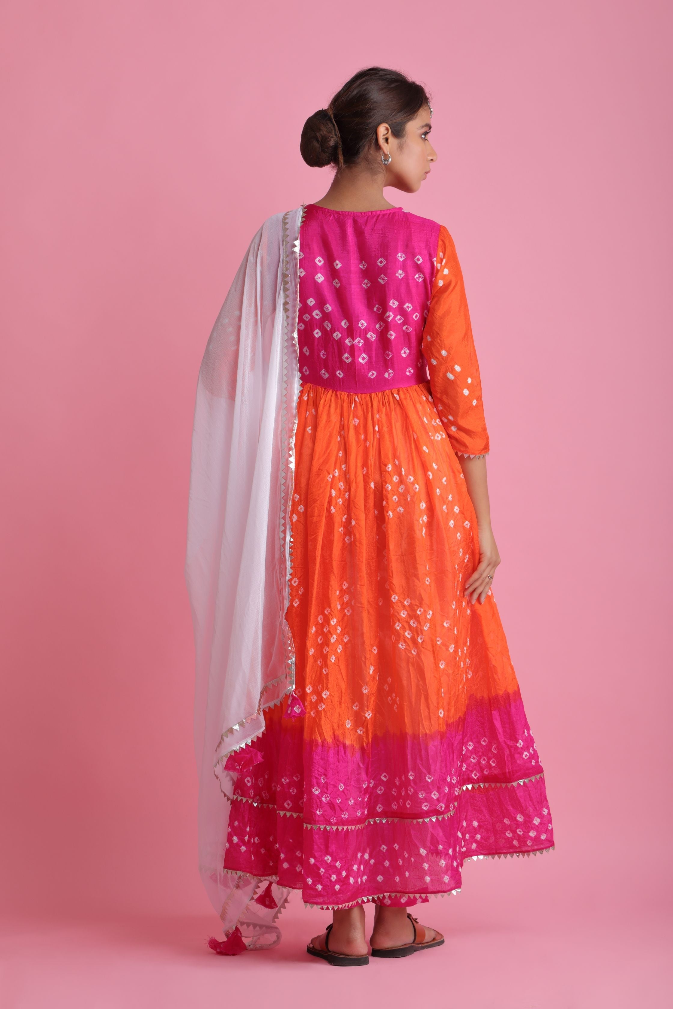 Women's Orange Pink Suit Set - Saras The Label