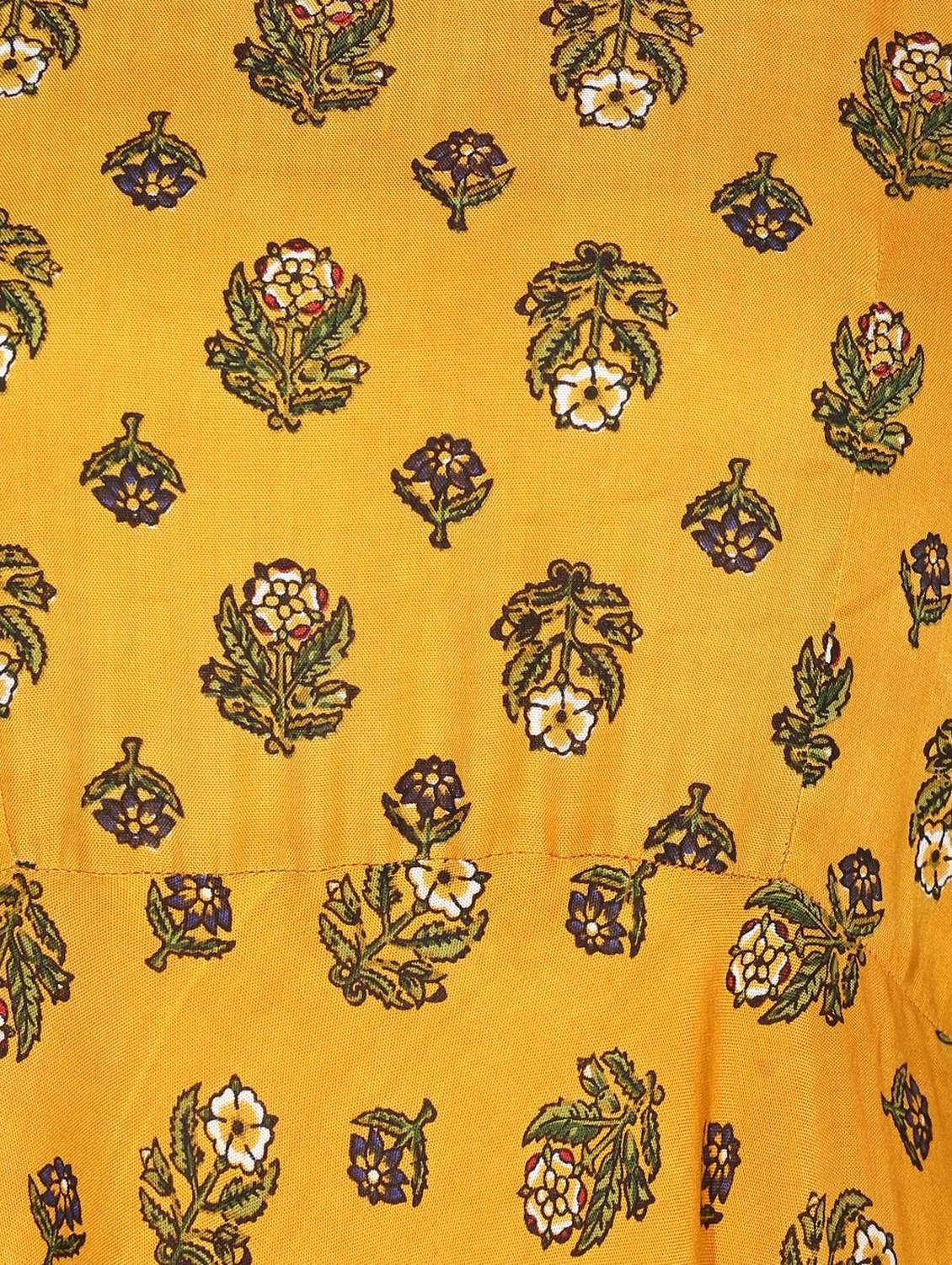 Women's Viscose Printed Three-Fourth Sleeve Round Casual Dress - Myshka