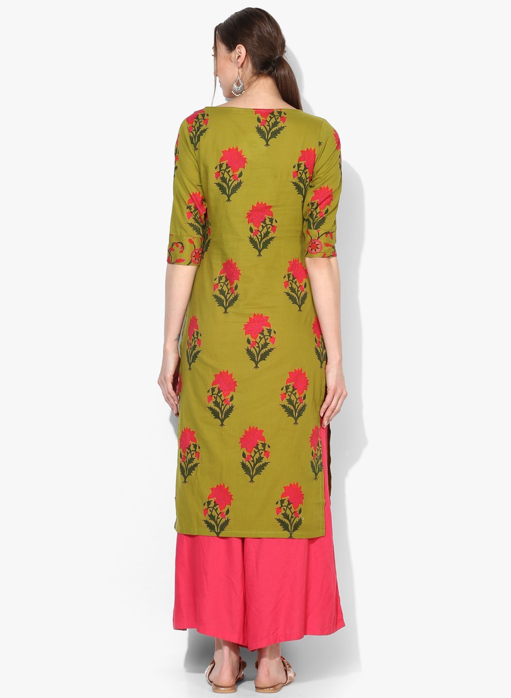 Women's Viscose Printed Short Sleeve Round Casual Dress - Myshka
