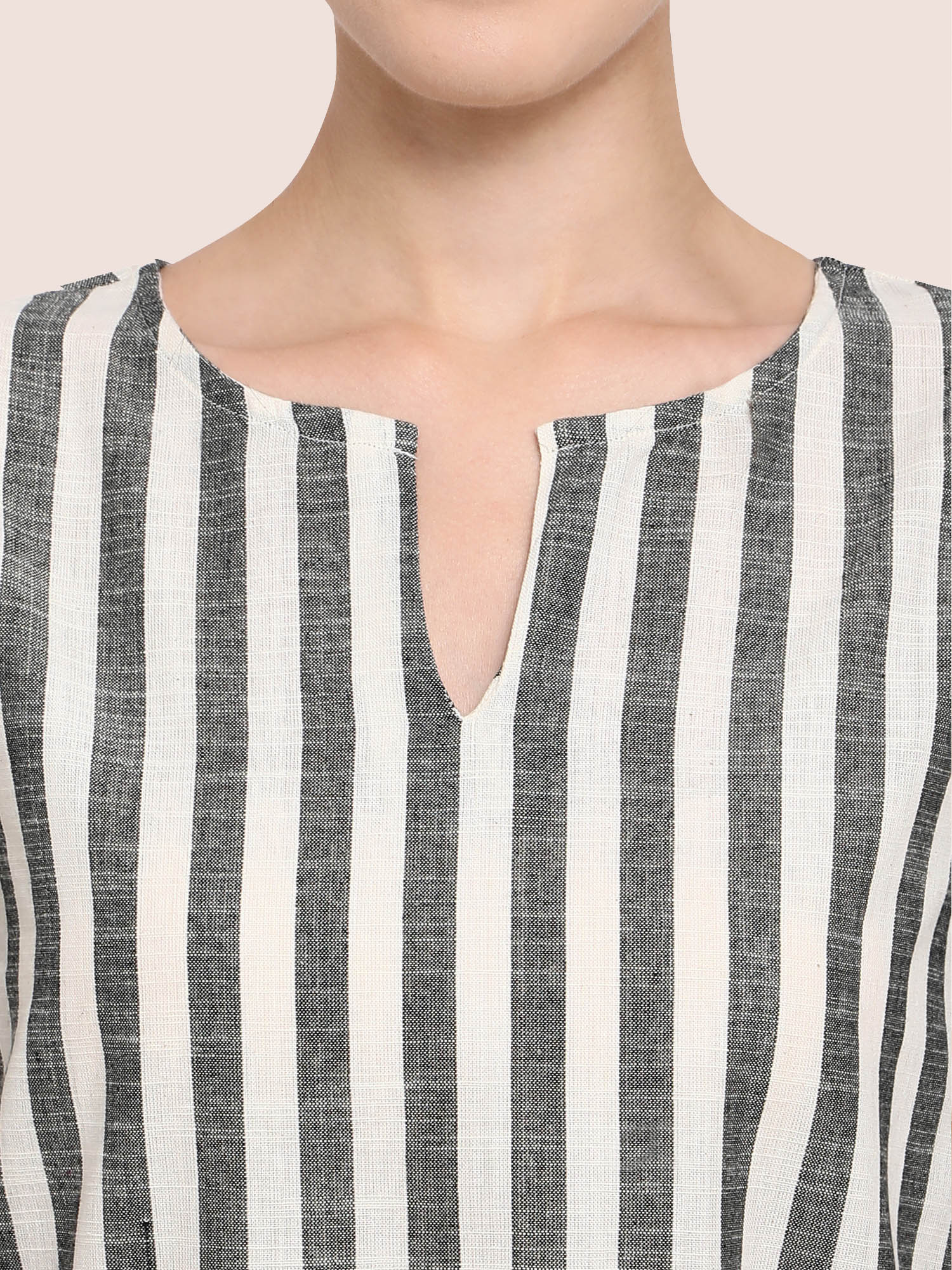 Women's Stripe Grey Pure Cotton Pajama Lounge Wear - MESMORA FASHION