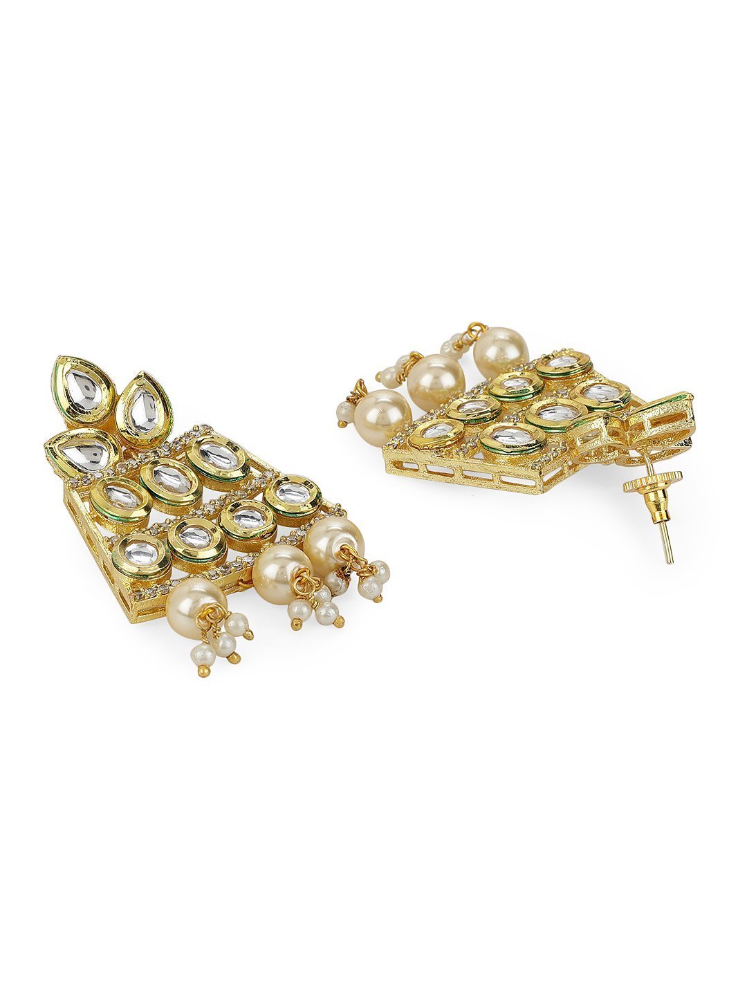 Women's Yellow Pearls Beads Kundan Gold Plated Jewellery Sets - Priyaasi