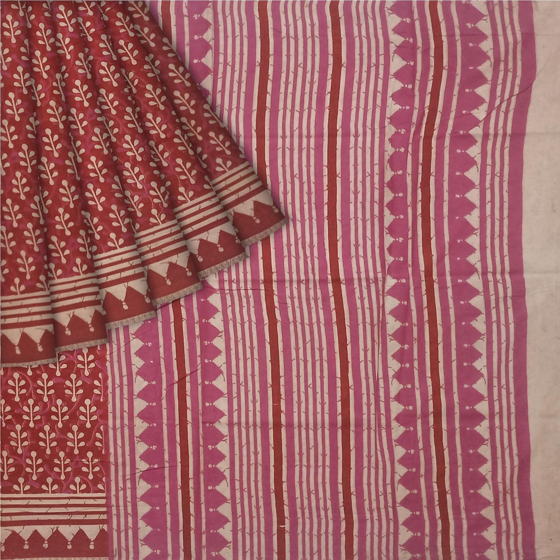Women's Pedna Kalamkari Hand Printed Mulmul Cotton Saree - Manohara