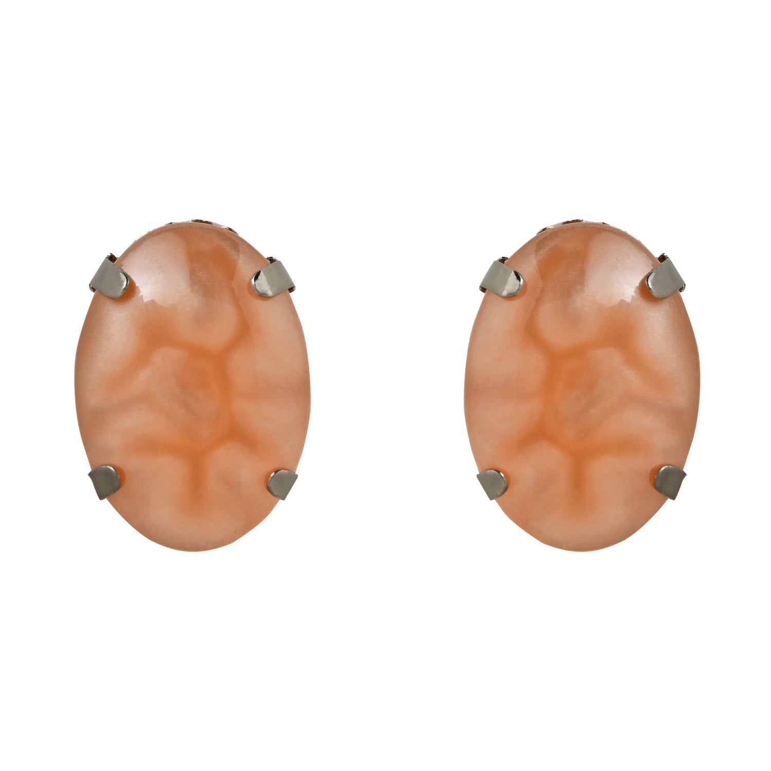 Women's Glamorous Fashionable Eye-Catching Peach Beaded Choker and Earrings Set  - I Jewels
