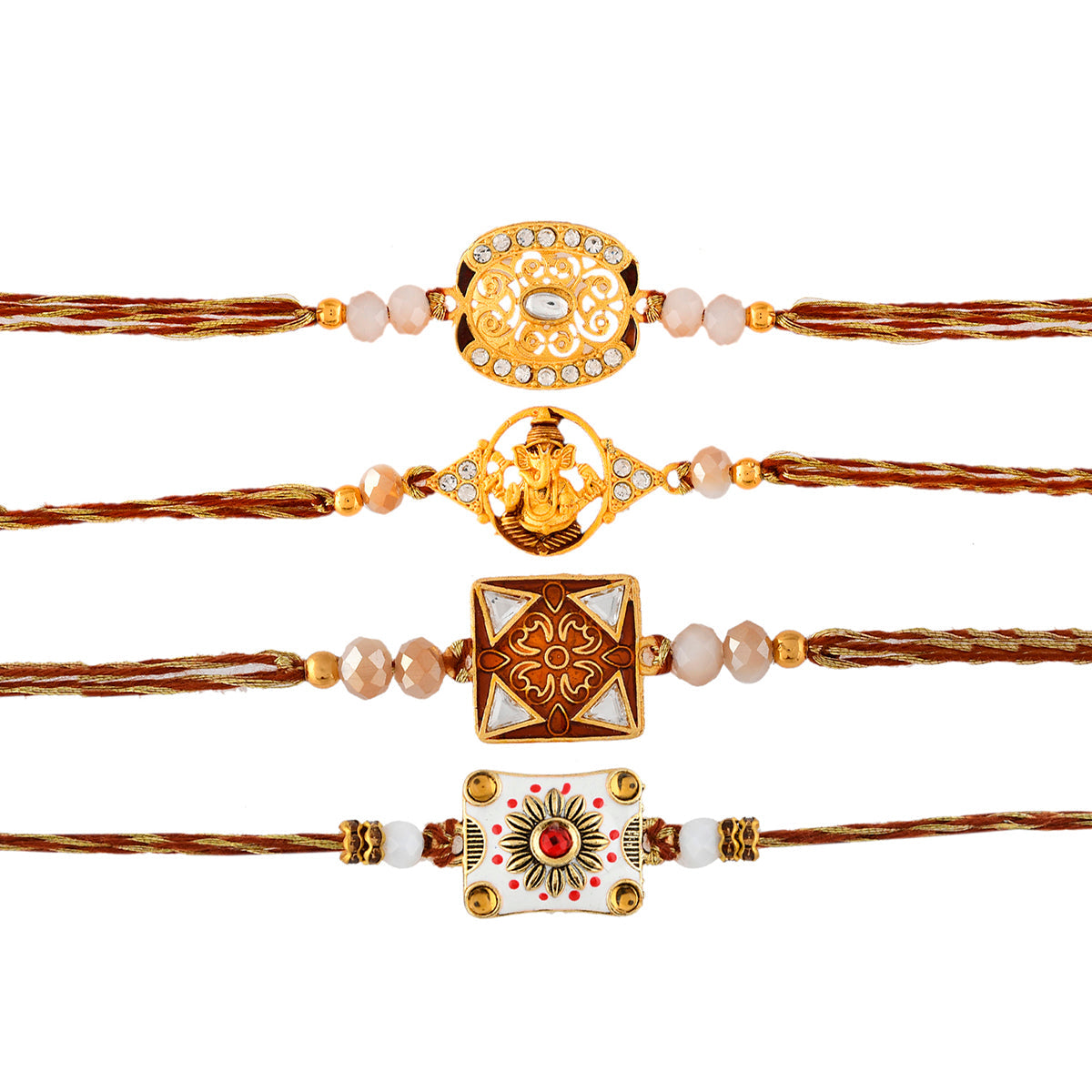 Divine Cutwork Gemstones Adorned Rakhi - Voylla