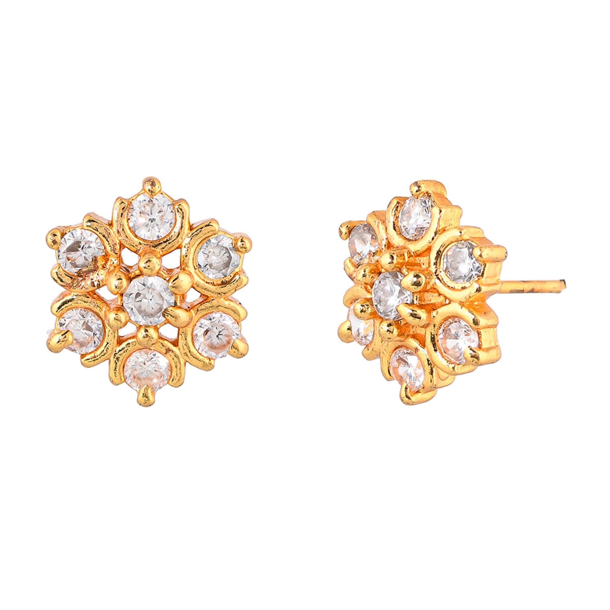 Women's Sparkling Essentials Floral Stud Earrings - Voylla