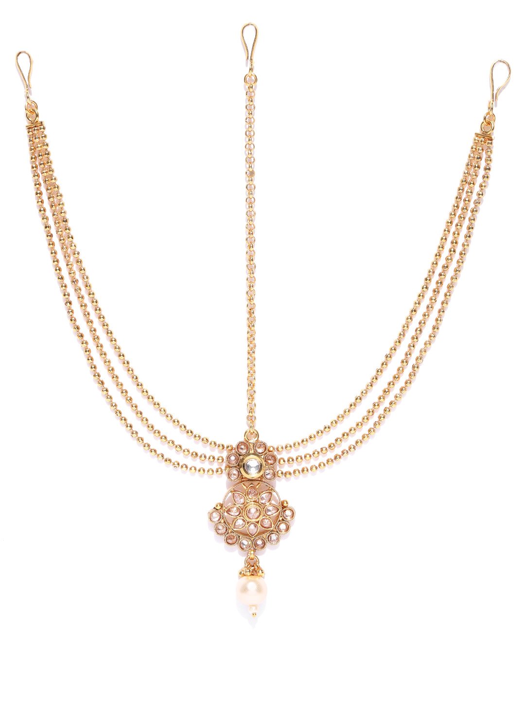 Women's Exclusive Gold Plated Maathapatti with Gold Bead Chain For Women And Girls - Priyaasi