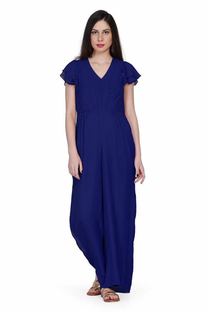 Women's Drape Party/ Casual Jumpsuit In Dark Blue