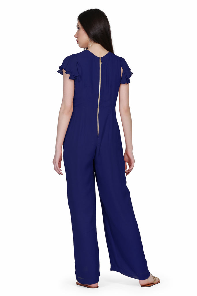 Women's Drape Party/ Casual Jumpsuit In Dark Blue