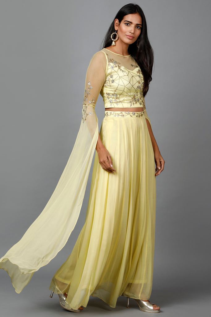 Women's Katdana Sequins Embroidered Wedding Lehenga In Lemon