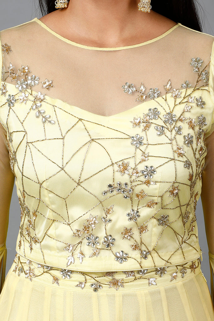 Women's Katdana Sequins Embroidered Wedding Lehenga In Lemon