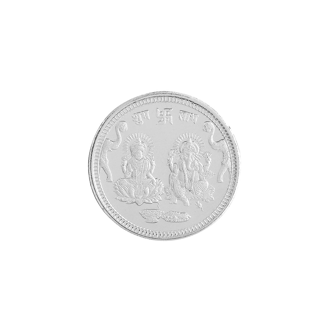 925 Sterling Silver Laxmi Ganesh 10 Grams Coin - Voylla