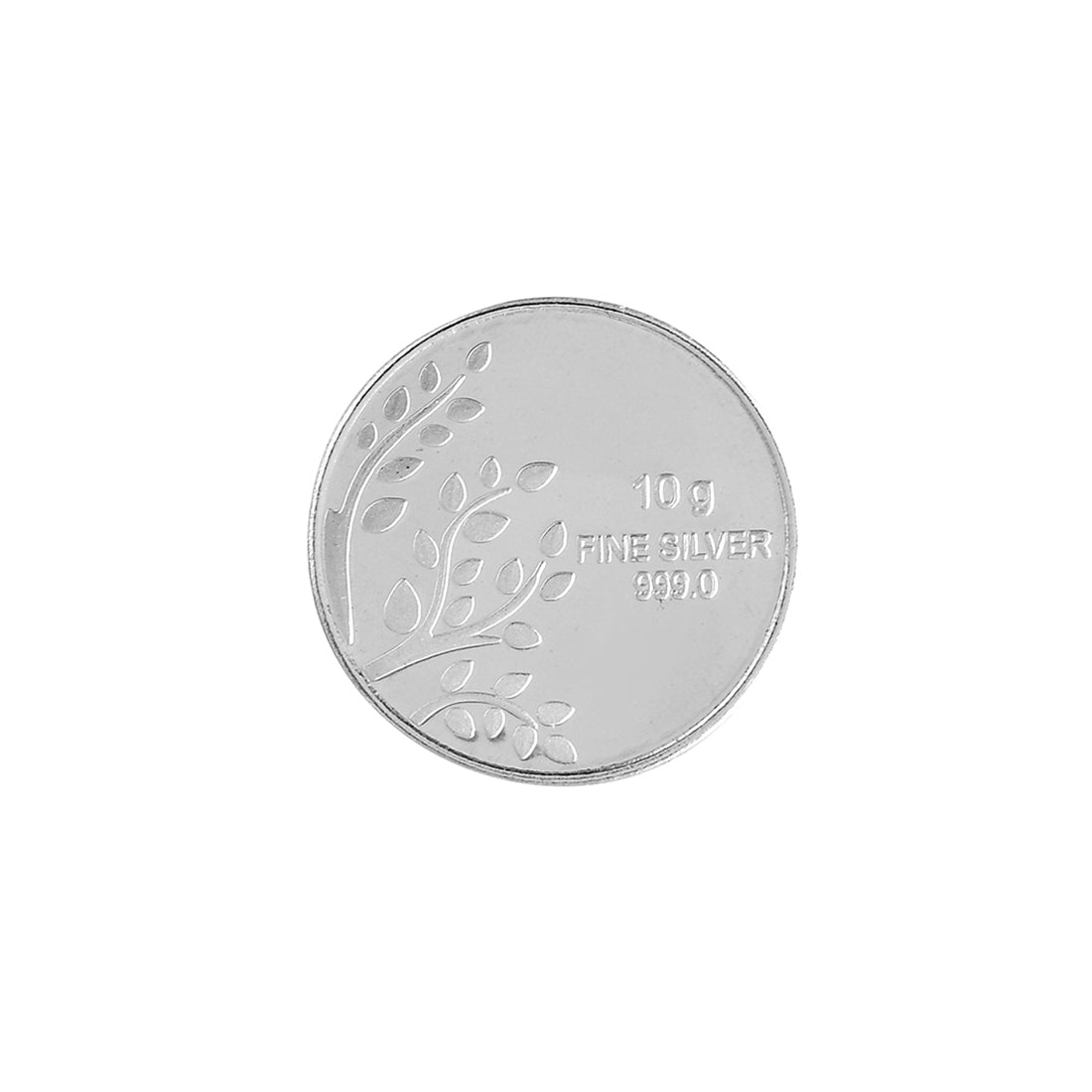 925 Sterling Silver Leaves 10 Grams Coin - Voylla