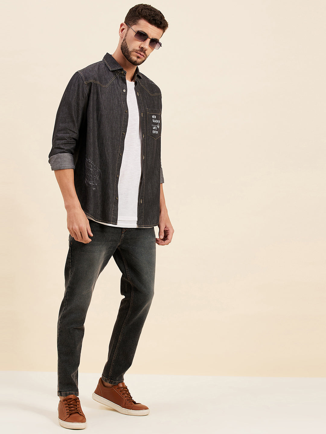 Men's Charcoal Grey Slim Fit Jeans - LYUSH-MASCLN