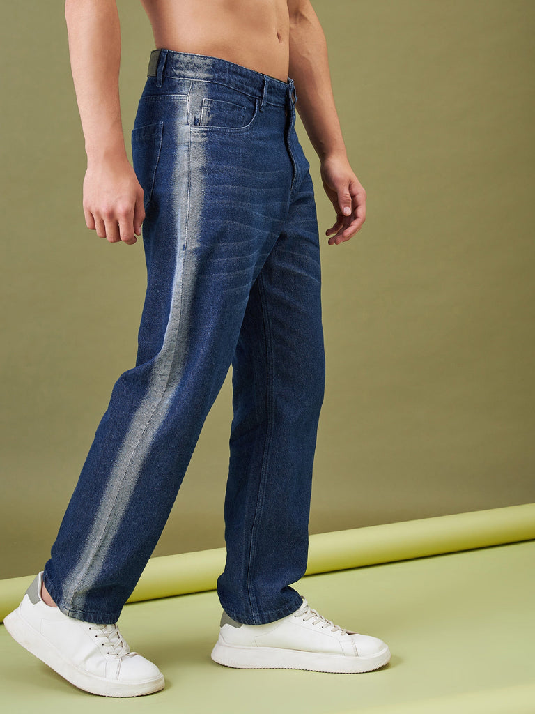 Men's Blue Washed Relax Fit Jeans