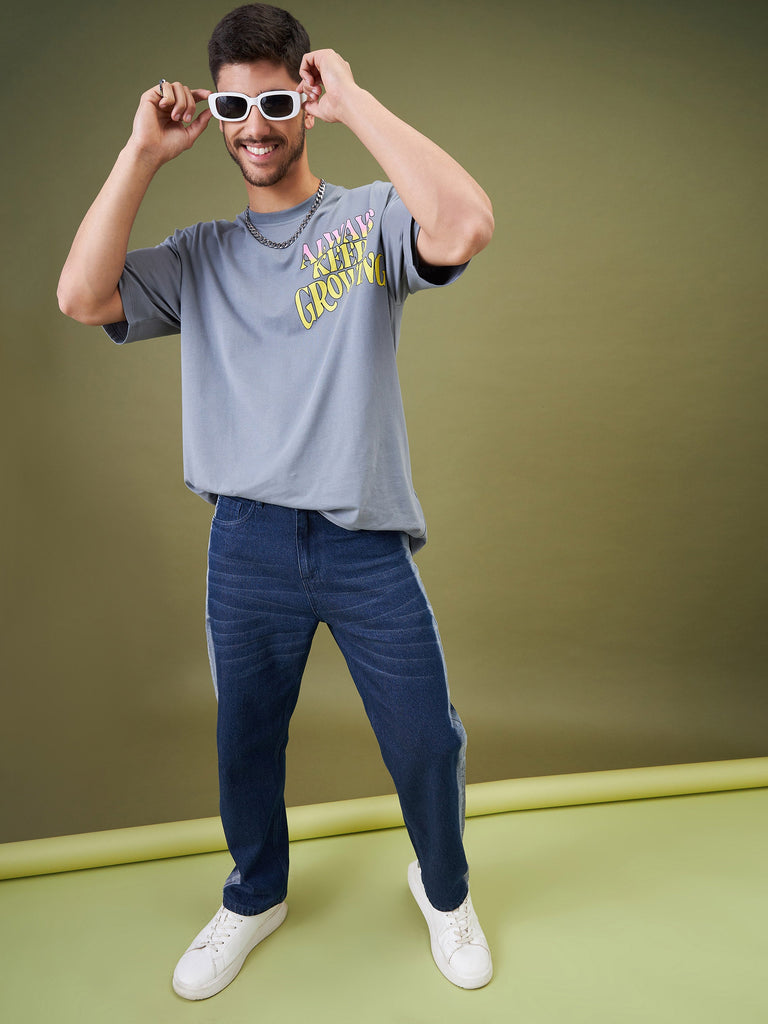 Men's Blue Washed Relax Fit Jeans