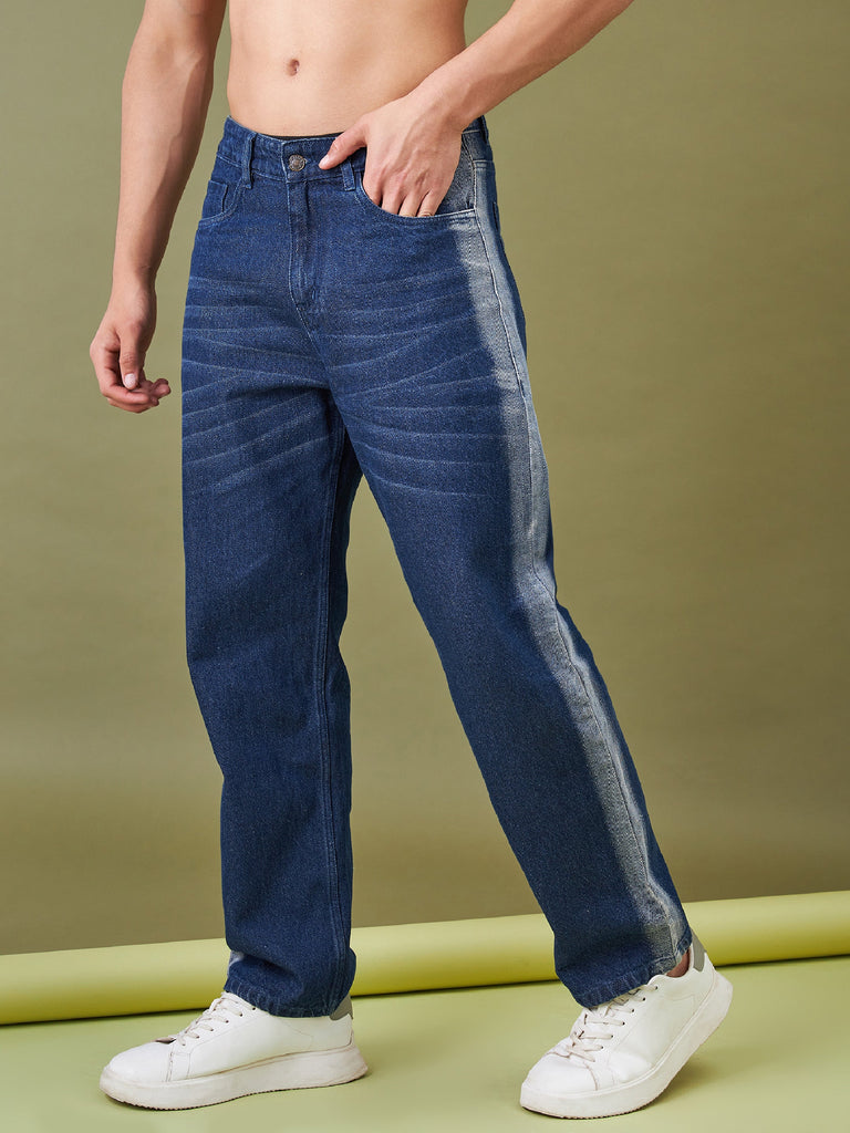 Men's Blue Washed Relax Fit Jeans