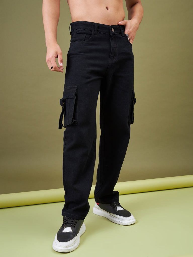 Men's Black Box Pocket Relax Fit Jeans