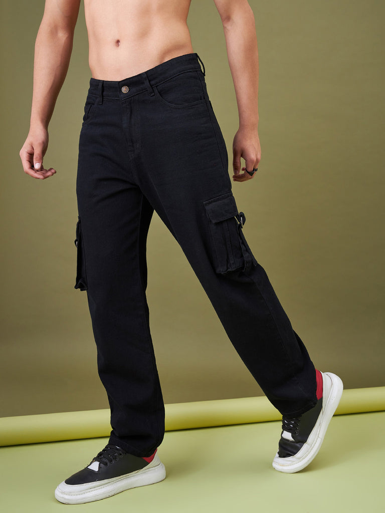 Men's Black Box Pocket Relax Fit Jeans