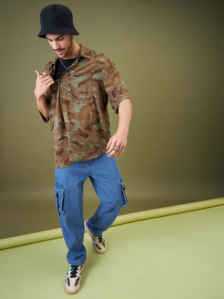 Men's Ice Blue Box Pocket Relax Fit Jeans