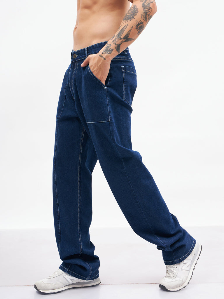 Men's Navy Relax Fit Jeans