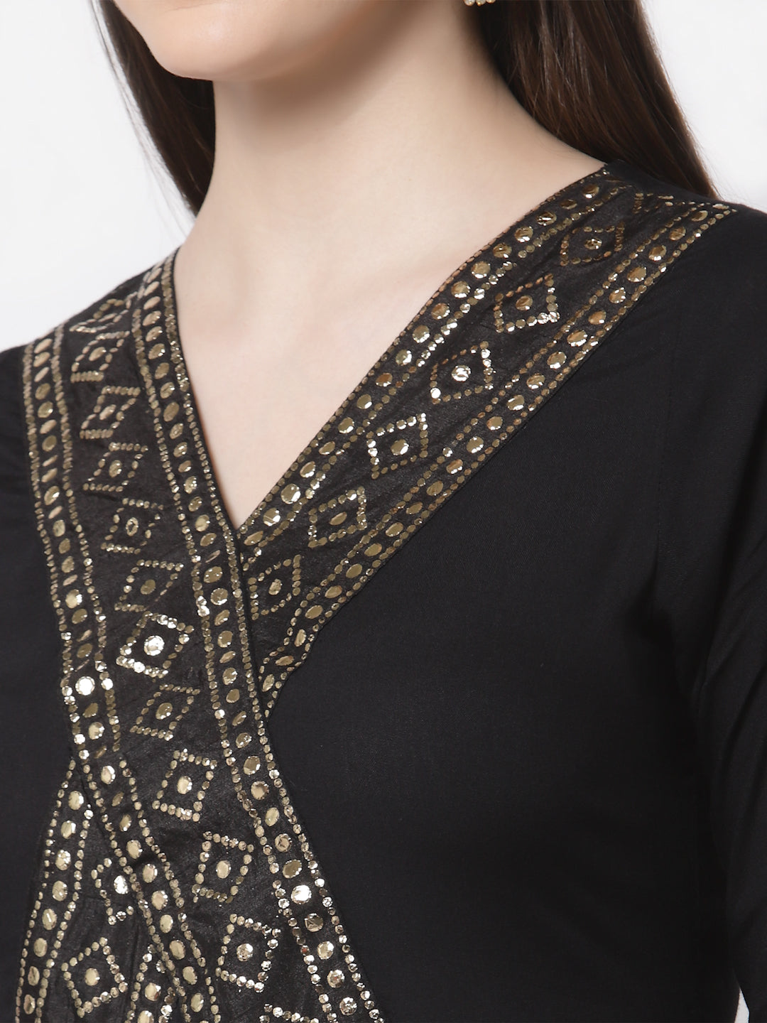 Women's Stylish Rayon V Neck 3/4 Sleeve Embroidered Kurta Dupatta Set  - Myshka