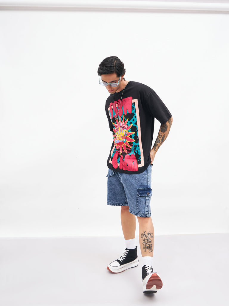 Men's Blue Utility Pocket Denim Shorts