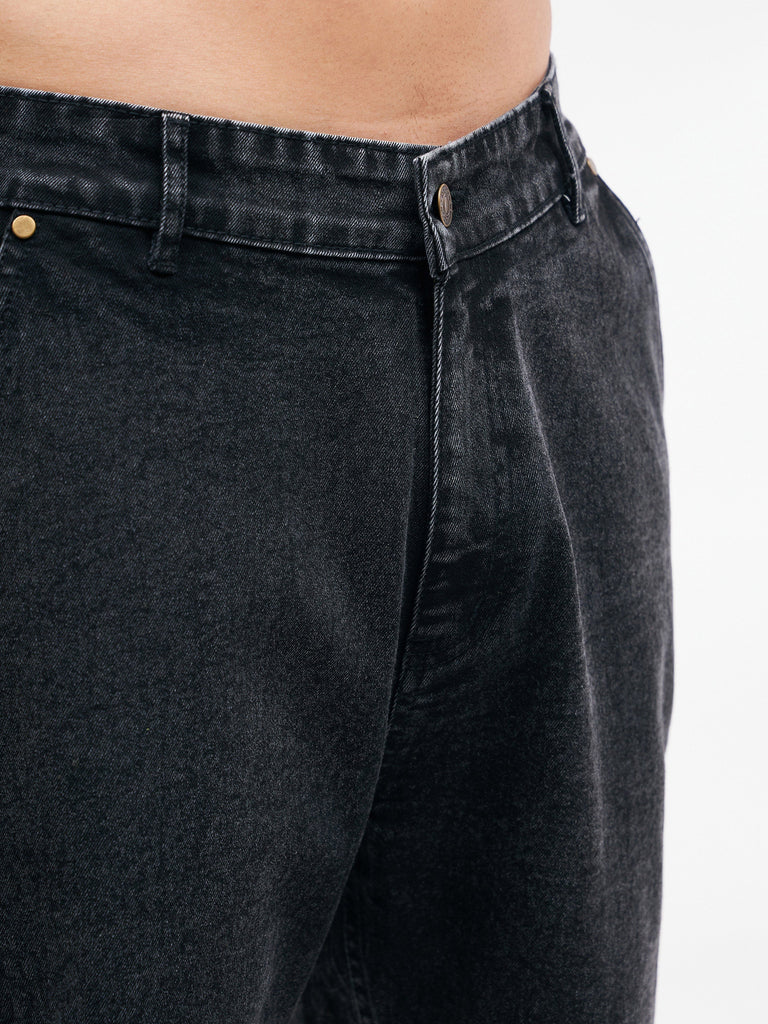 Men's Black Relax Fit Denim Shorts