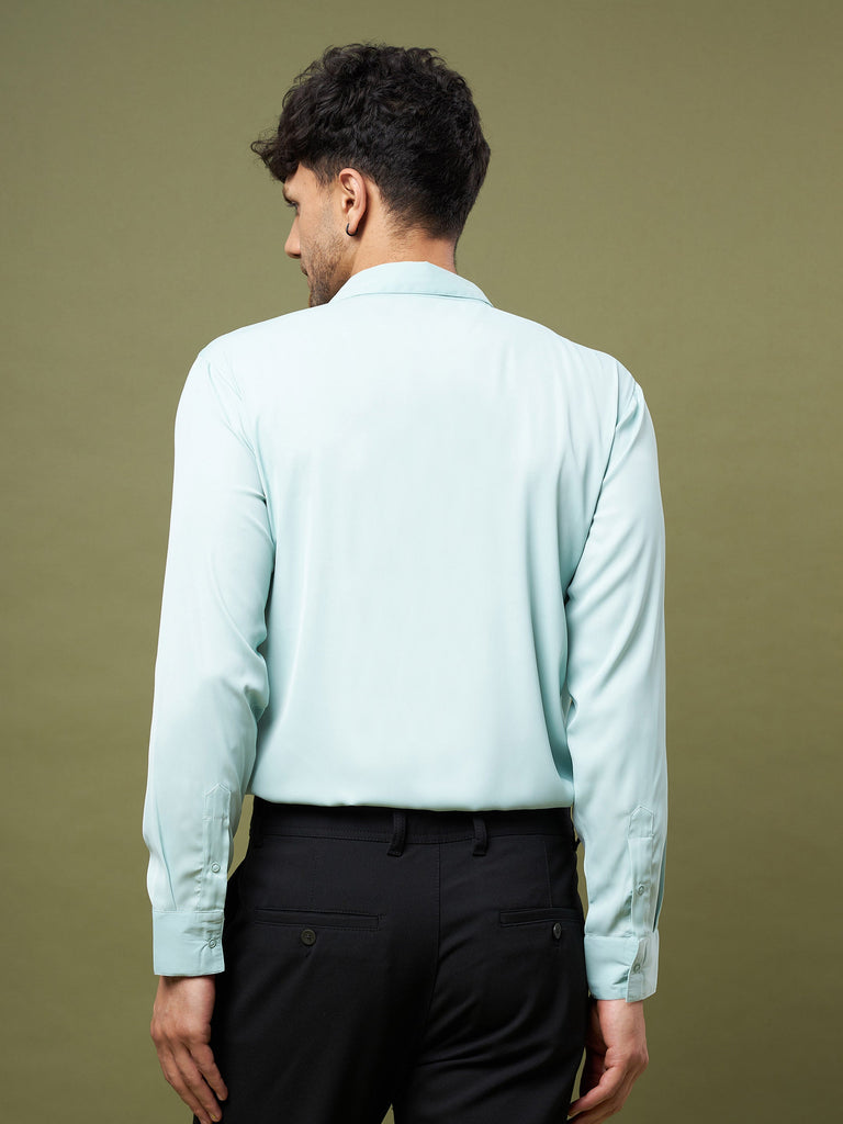 Unisex Mint Green Satin Relax Fit Shirt