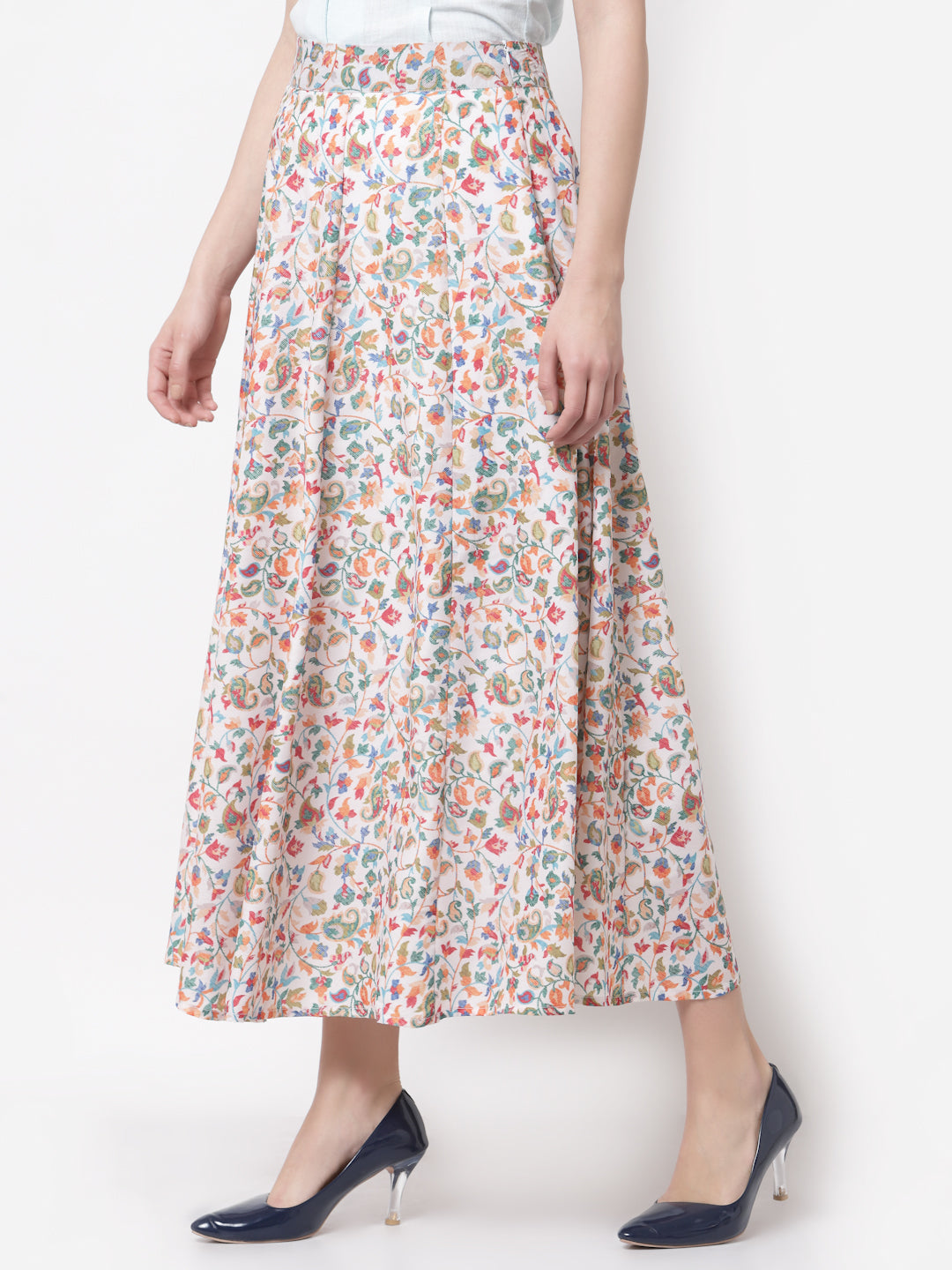 Women's Stylish Cotton blend Printed Long Skirt  - Myshka