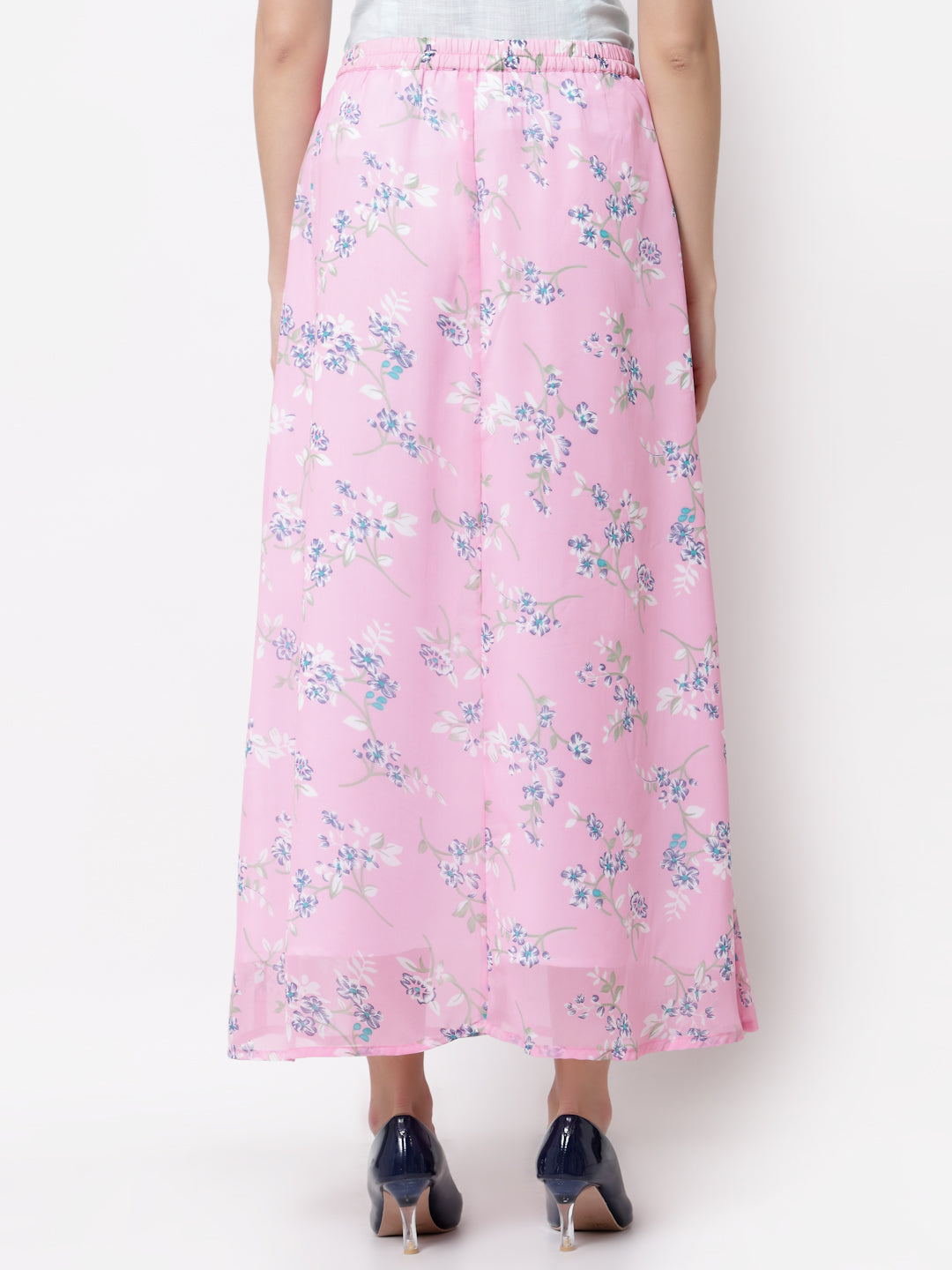 Women's Stylish Georgette Printed Long Skirt  - Myshka