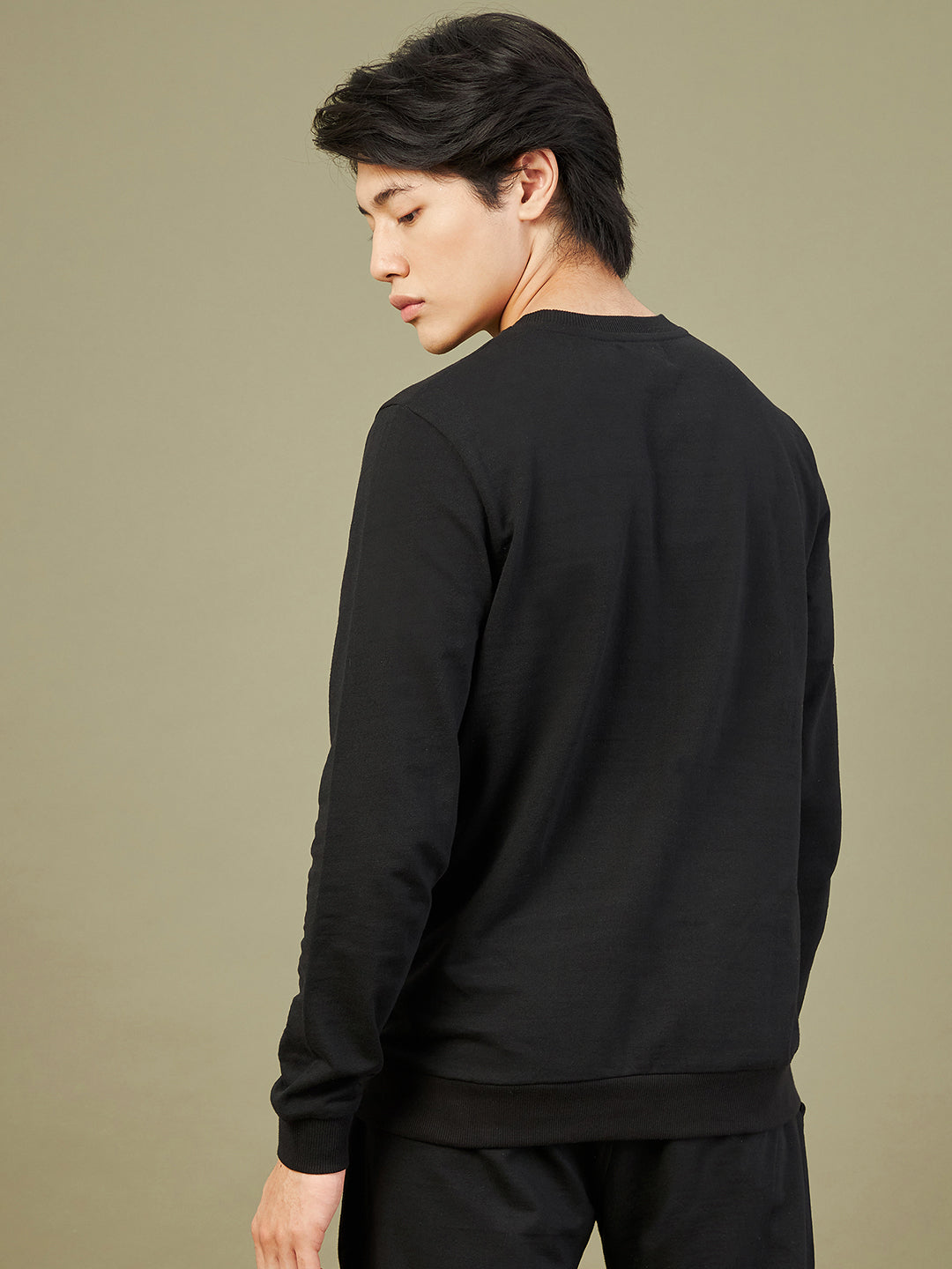 Men's Black Cactus Embroidery Sweatshirt - LYUSH-MASCLN