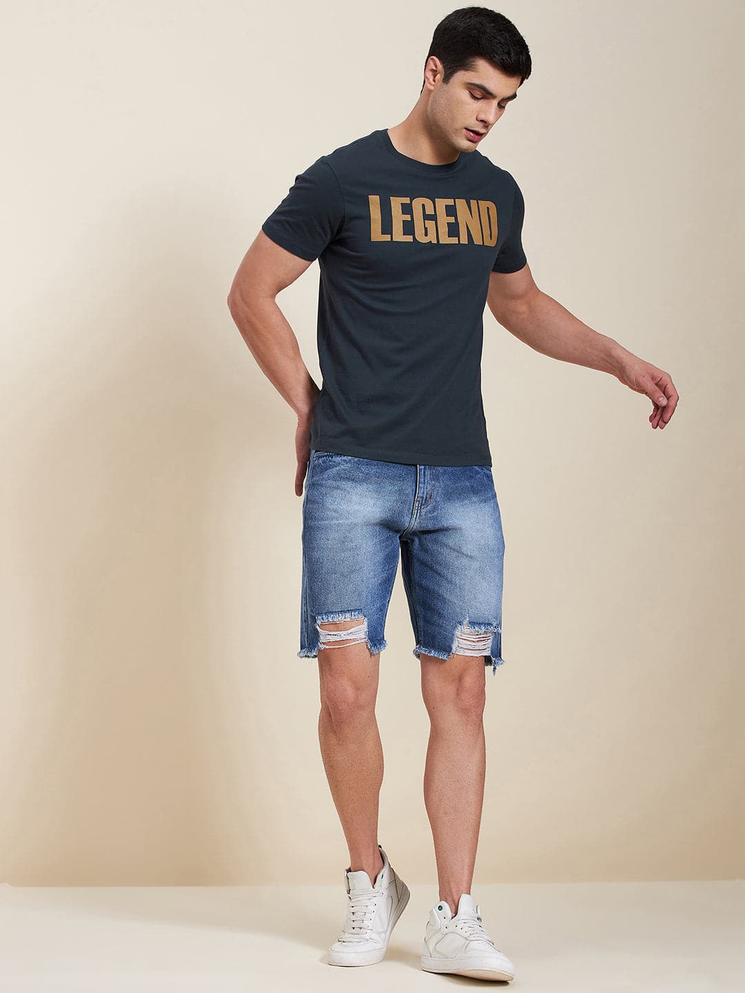 Men's Dark Blue LEGEND Regular Fit T-Shirt - LYUSH-MASCLN