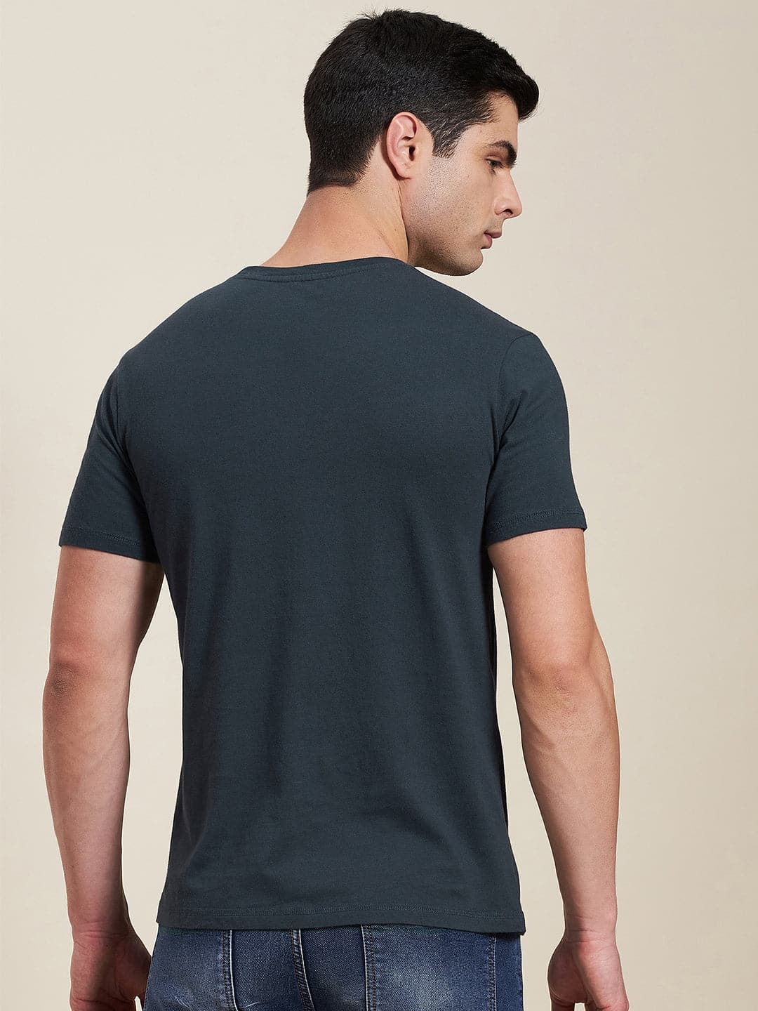 Men's Dark Blue Box Pocket Regular T-Shirt - LYUSH-MASCLN
