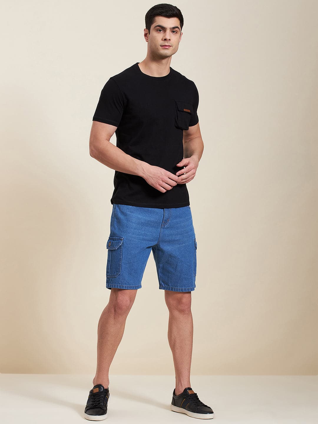 Men's Black Box Pocket Regular T-Shirt - LYUSH-MASCLN