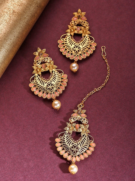 Buy Gold Plated Peach Color Earrings Kundan Studs Earrings Indian Kundan  Earrings Indian Jewelry Meenakari Party Wear Earrings Wedding Jewelry  Online in India - Etsy