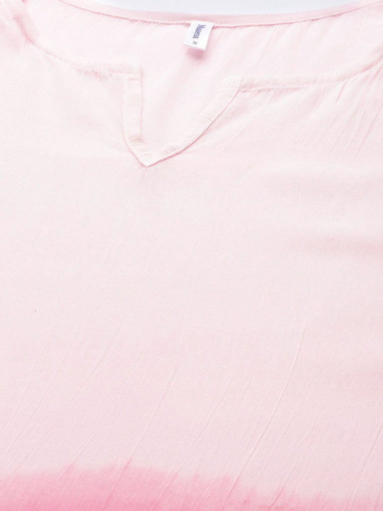 Women's Ombre Pink Tie-Dye Kaftan Kurta