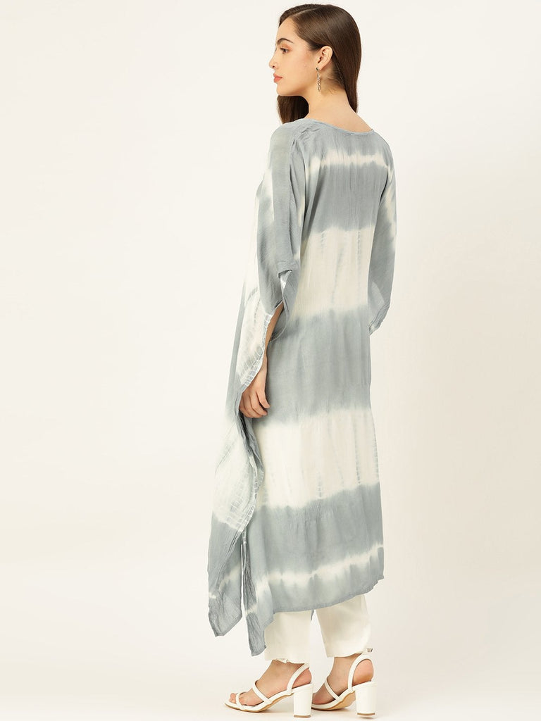 Women's Grey Tie-Dye Kaftan Kurta